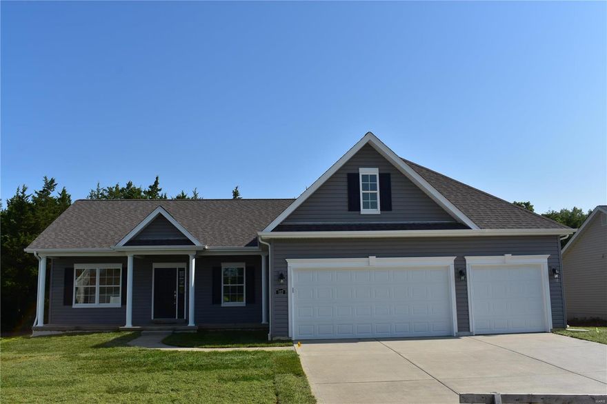 Discover QUALITY when you choose a Steve Thomas Custom built home. Carter Canyon is a growing sub in Wright City where you can choose from 4 models w/2 or 3 car garage options & ea model has 4 elev to choose from and build on the lot of your choice. Walk out, back to trees or ingrade lots still avail. Std features incl enclosed soffits/fascia, architectural shingles, single hung vinyl windows w/insul glass, water s/o at ea plumb fixture. All electric home, 50 gal water heater and Carrier HVAC. Granite countertops, 30" wall cabinets, walk in pantry, and GE appliances and MUCH MORE! Also standard is exterior foundation waterproofing w/ 10 year limited warranty and dual foundation drainage (in/out) with sump pit. Builder's Warranty, 1 year, 10 year Residential Warranty and 5 year Electrical Protection. USDA Eligible. *Prices are subject to change* Base prices originally listed for the model, elev & lot pictured, which has not been built, most models/elevations can be built on any lot.