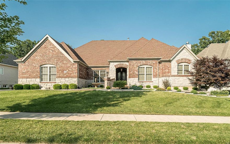 Luxury living at it's best in St. Charles, MO!  This executive style ranch offers stunning interior upgrades including tall pour, stately entry with arched walkways, custom kitchen with fireplace, upgraded appliances and spacious hearth room.  Finished basement offers, wine cellar, wet-bar, theater room, and work out area with dry sauna.  The spectacular pool and water fountain finish this gem with a fabulous patio including outdoor fireplace and kitchen.  This home is conveniently located off major highways close to St. Charles Riverfront and just minutes to St. Louis County.  You will love this home! Additional Rooms: Mud Room