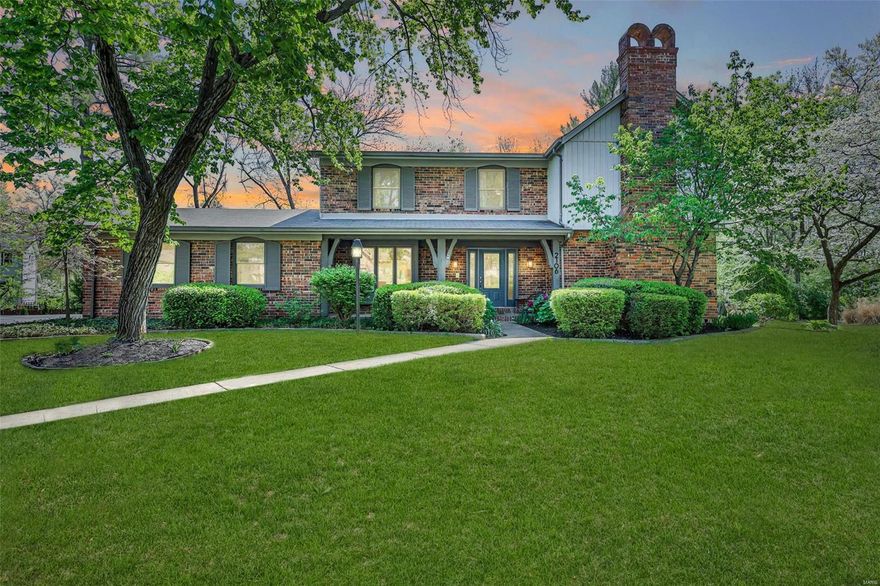 Welcome to this stunning 4-bed, 2.5-bath haven nestled in Ladue Schools. Discover the spacious living room, boasting a gas fireplace & beamed ceilings. This space seamlessly transitions into a built-in office area & flex space. The modern, eat-in kitchen awaits ft. a large center island, quartz countertops, stainless steel appliances & abundant storage space. Entertain w/ ease as the kitchen flows effortlessly into the separate dining area w/ a wet bar & wine fridge. Convenience meets style w/ a mudroom & ML laundry. Step into the inviting 4-seasons room, flooded w/ natural light & ample space. Beyond lies the deck overlooking an in-ground pool, creating a backyard oasis. Upstairs, retreat to the primary bedroom sanctuary w/ walk-in closet, double vanity, soaking tub, marble tiled shower & heated floors. You'll find 3 additional beds & a full hall bath. Descend to the LL, where a versatile rec. room awaits. Outside, a 2-car garage completes this exceptional property. Additional Rooms: Mud Room, Sun Room