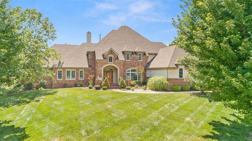 Remarkable Fischer & Frichtel signature home with Mississippi Bluff views. Just reduced by $49,000. Stunning 1.5 story with 6 bedrooms & 7 baths and a 2 sty grt room on main floor, fantastic kitchen boasts Decora cabinetry, granite counter tops, very large 2 tier breakfast bar & room with numerous windows to overlook the water view of river bluffs & inground salt water pool, walk in pantry, stainless steel appliances & inviting hearth room leads to fantastic composite deck. On to the formal dining room & the beautiful great rm with massive windows overlooking pool. Main floor master suite, with a luxury bath & 2 walk in closets, excellent study off the main foyer. 2nd flr features 3 bed rms with en-suite baths. Next the outstanding finished lower level with private custom cinema/media room, w/ theatre seating, family room with bar, full bath, 5th & 6th bedrooms, wonderful home for large parties & entertaining.
4 zones HVAC, 2 50 gal wh, central vac, security & lawn irrigation system.