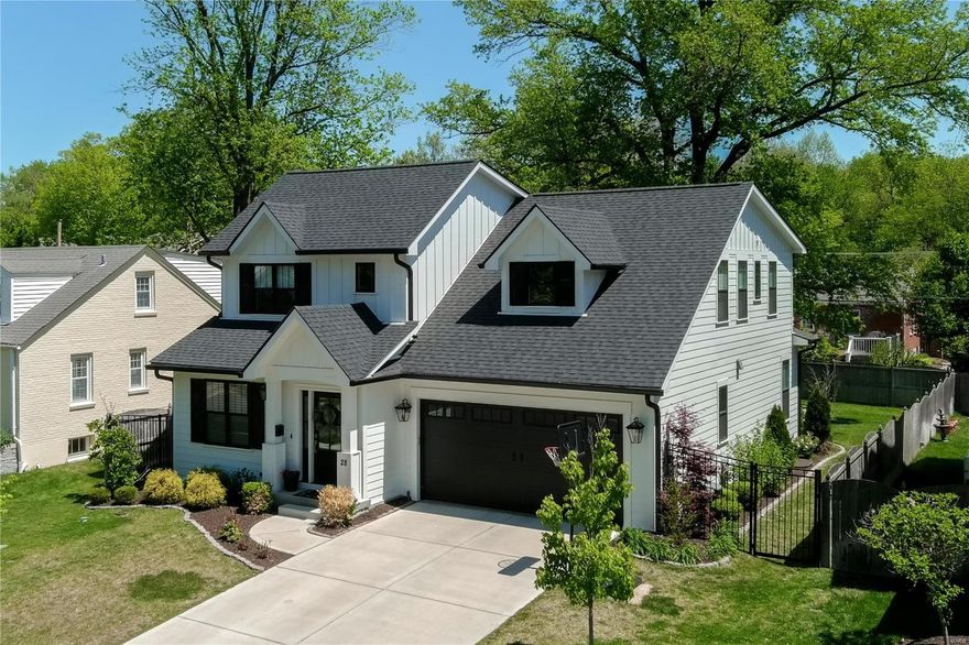 Gorgeous 3 yr old Doug Cohen built home in the heart of Ladue.  This 5 bd, 4 full and 1 half ba home offers upgraded designer finishes, floorplan and amenities that buyers crave.  Wide plank white oak flooring flows throughout the main level with private office/sitting rm and open family rm and kitchen spaces.  Upgraded open concept modern kitchen features gas cooktop with pot filler and stainless appliances.  A lg dining area provides an alternative to center island seating. Find a custom gas fireplace, shiplap detail and custom builtins in the fam rm.  Guest powder rm and custom cubbies complete the main level.  A spacious master suite with upgraded spa bath and walk in closet, 1 bedrm suite, 2 bedrms with hall bath and large laundry rm comprise the 2nd floor.
The lookout lower level has a large rec area, with wetbar/wine fridge, 5th bedrm, beautiful bath and of storage.  Amazing private fully fenced spacious yard is perfect for outdoor entertaining and lg enough for a future pool. Additional Rooms: Mud Room