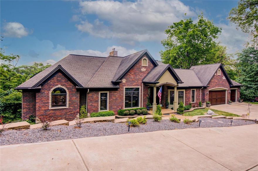 Wonderful custom home in the true sense of the word. Perfect integration of careful design and quality craftsmanship with every imaginable feature of convenience and beauty. This home could not be built for even 1.2 million today, but the original owners are offering you the opportunity to share in their pride of ownership. The location is fantastic, with 3.2 acres of privacy and serenity, yet it is so close to the best shopping district in St. Louis and hundreds of restaurants. The Atrium Ranch design offers 5480 Sq. Ft of finished living space with 1400 Sq. Ft. in the walk-out lower level and 1340 sq. ft. of outdoor living space, plus an oversized 3 car garage. The over the top custom features and interior finish are matched by the quality of construction materials and upgraded systems. The finish carpentry and millwork are reminiscent of the artisans from the past not the tract builders of today. The long list of features are described along with the photos. You will love this home!