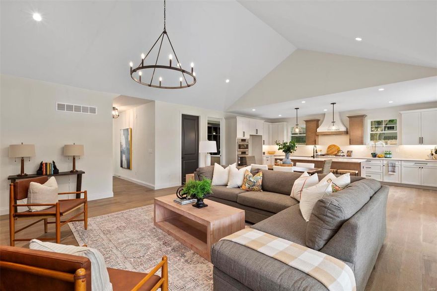 New Construction by Benchmark Custom Homes-Immediate Occupancy. This 1.5 story greets you with a large foyer leading to private study. Open kitchen design w/ oversized island, walk-in pantry, built-in Bosch appliances, custom hood w/ 36" stainless cooktop, soft white cabinets w/ a wood tone island, 42" cabinets w/crown molding, soft-close drawers & doors, spice pullouts & quartz countertops & backsplash. The kitchen flows into the large dining area & great room w/access to a covered patio and built-in firepit area with new backyard fencing. Great room features vaulted ceiling w/ custom trimmed accent fireplace wall. Main floor master suite features vaulted ceiling, private access to covered patio, large bathroom w/double quartz vanity & luxury oversized tile shower. Main floor laundry/mudroom w/ custom cubbies. 2nd floor boasts private bath suite, two bedrooms w/ Jack and Jill bathroom and loft. Zoned HVAC, rough-in LL bath, and many more quality GREEN features Benchmark is known for. Additional Rooms: Mud Room