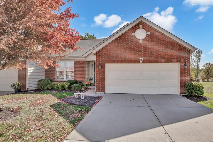 Amazing Turtle Creek Villa villa backing to trees and 18th hole of The Falls Golf Club, hardwood floors flow t/o main level & soaring vaults. Terrific floor plan, open great rm & dining rm can easily accommodate dining table & hutch or just a huge great rm. Open kitchen w/ pantry, new sink & dishwasher, spacious breakfast bar & slider that leads to composite deck overlooking private yard. Large Master w/ wood floors, walk in closet &  Master bath w/ new, large step in shower & adult height sink. Two finished levels offering over 2600 sq/ft of living space, builder finished w/o is perfect in law quarters including 2nd kitchen, bdrm, walk in closet & full bath w/ jetted tub, large family rm w/ a vent less gas fireplace.  Private aggregate patio at walk out, short stroll to subdivision pool & lighted pickle ball. Multi year golf game, public golf course, pay as you play or optional golf membership at The Falls approx. $2025 year. Several sections of driveway being replaced in October. Location: End Unit, Ground Level