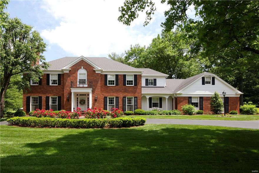 SIMPLE ELEGANCE & FAMILY FRIENDLY! Stately TRADITIONAL BRICK 2 story built by Higginbotham, WELL-MAINTAINED & PRISTINE throughout, sits on a private beautifully landscaped acre+ lot. PERFECT FOR ENTERTAINING INSIDE AND OUT w/the convenience of a center-hall floor plan, a sunroom that steps to a large brick patio & walk-out finished lower level! This home is LIGHT AND BRIGHT w/East & West exposures, floor-to-ceiling windows & a breakfast bay window overlooking the lush peaceful setting. Lovely amenities & enhancements include a marble entry foyer, classic millwork, 3 gas log fireplaces, first floor den/study, mud room leading to 1st floor laundry & half bath, 3 car garage, circle drive, handsome paneled family room w/built-in bookshelves w/enclosed bar cabinet & a Jack-n-Jill bath serving 3rd & 4th bedrms. Lower Lever is handsomely finished w/full bath, TV area, craft room/office, rec area & a wet bar equipped w/ice maker, beverage refrigerator & wine refrigerator. MOVE IN READY! Additional Rooms: Mud Room