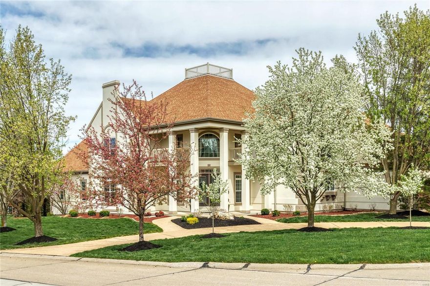 This stunning Schaeffer constructed contemporary features sophisticated interior detailing & appointments throughout including oak hardwoods, 10’ ceilings & expansive windows. Impressive entry foyer leads to private study, dining room framed by arched entryways & striking 2-sty great room with granite fireplace, dramatic wall of windows & 3 sets of double atrium doors that open to deck. Designer kitchen featuring 42” white cabinetry, granite countertops, premium appliances & 8’ center island adjoins light-filled gathering room. Primary bedroom suite with fireplace & luxury bath with fireplace & shower spa plus a 2nd bedroom & hall full bath complete the main floor living quarters. Oak staircase accesses 3 additional bedrooms, 1 with ensuite bath, bonus loft room & hall full bath. Walk-out Lower Level includes recreation room with 3rd fireplace, game room, media room, gathering bar, workout room & full bath. Situated on a .8-ac lot with deck, covered patio, firepit, hot tub & pool.