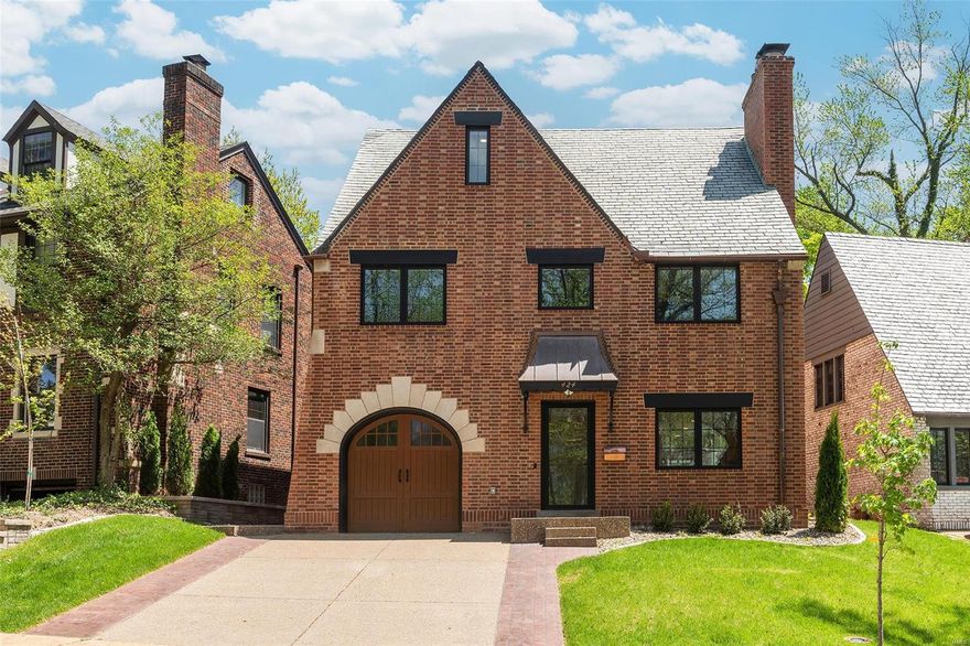 This 4 bedroom, 4-1/2 bath impeccably renovated home has old-world charm updated with modern finishes and amenities.  It is a few minute trek to downtown Clayton from this lovely Wydown Forest location.The roomy kitchen is open to the dining and living areas and has a cast iron farmhouse sink and professional grade, Viking appliances including a 36-inch six burner range with oven, a second French-Door wall oven, warming drawer, microwave oven drawer, dishwasher, and a 48-inch built in refrigerator. Primary bedroom suites are located on both the second and third floors. There are two additional bedrooms on the second floor along with another bathroom and laundry room. The lower level is partially finished with a large family room and full bath. The plumbing, electric, and HVAC have all been totally replaced. The doors, windows, flooring, cabinetry, millwork, and fixtures are also all new. This home looks and feels like a new house and should be considered a “New House Alternative”.