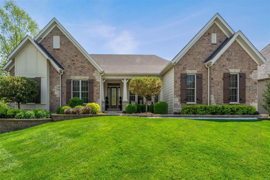 This exquisite Fischer and Frichtel former model home, in a gated community, is loaded with updates. Its outdoor haven features a saltwater pool, resurfaced cool deck, a fire pit, and a covered patio overlooking the 4-acre subdivision lake. The great room has 10ft ceilings, wall of windows, Bruce hardwood floors, serving pantry, and opens to dining room. The fabulous kitchen/hearth room is great for entertaining and everyday living.  Luxury kitchen includes granite counters, raised-panel cherry cabinets, Kitchen Aid stainless steel double ovens, 36'' gas cooktop w/hood, microwave, and cabinet faced refrigerator and dishwasher. Walk in pantry and laundry room located off kitchen. The serene lake view from the master suite feels like a private retreat! Main level is complete with an office, second bedroom and bathroom. Brightly finished walk out lower level includes entertainment room, two bedrooms, full bath, climate-controlled wine cellar and two large storage rooms. Three car garage. Additional Rooms: Wine Cellar