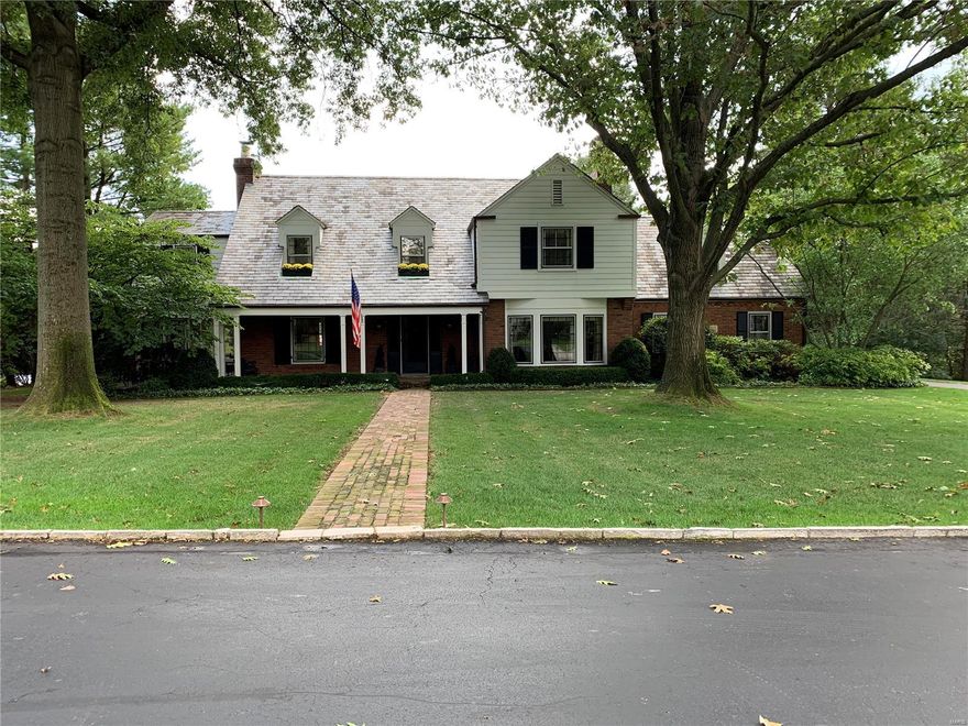 Open House Canceled. Under Contract. Multiple Offers.  This charming home is located in one of Ladue’s most sought after neighborhoods! Gracious LR, DR, FR with wet bar, fireplace, recently renovated eat-in kitchen, walk-in pantry, main floor laundry, back stairs & hardwood floors throughout. The 2nd floor has 4 bedrooms, one of which is used as an office, and 3 baths. Master has a large walk-in closet & there is a generator for the whole house. The kitchen & screened porch open out to a lovely brick terrace, great for entertaining, which leads to a wonderful pebble-tech pool. Small pool house with full bath & wet bar. Attached 2 car garage with plenty of yard beyond for play. Don’t miss the opportunity to make this gem your home.