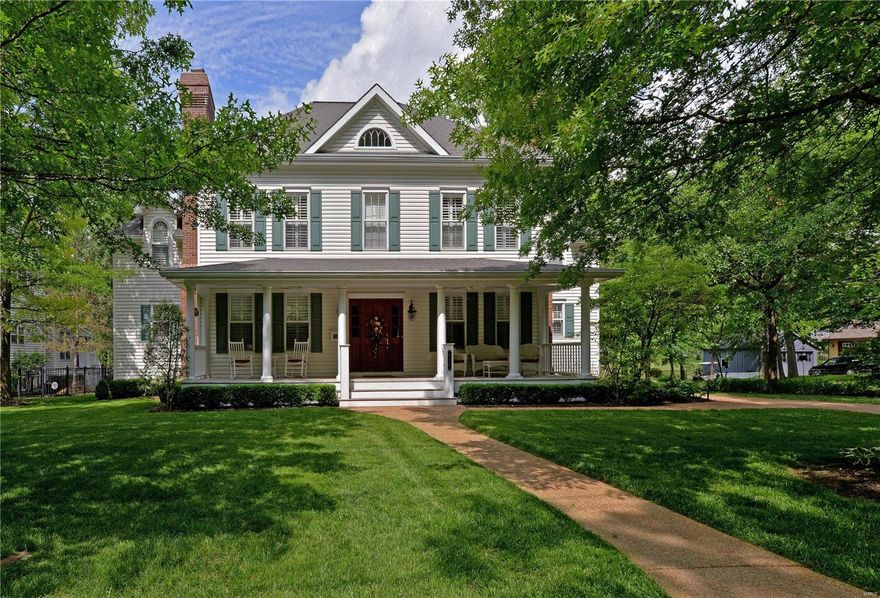 Gorgeous14 year old custom built home in the heart of Kirkwood within walking distance of parks and historic downtown Kirkwood.  Greeted with spacious entry foyer moving to two story Great Room with see through fireplace.  Hardwood floors throughout the first floor and master suite on the main level.  Kitchen offers stainless steel appliances, built in 5-burner gas cooktop with convection oven on beautiful granite counter center island.   The first floor master bedroom suite is complete with double vanity, whirlpool tub and separate shower.  The large 2 story great room offers built in shelves and cabinets and French doors walk out to deck and patio area.  "T" staircase leads to three spacious bedrooms on the second level each with walk in closets.  Loft area can be home office, kids playroom or 5th bedroom.  Professionally finished lower level with full custom kitchen and separate work out room.  Aggregate driveway and patio.  Maintenance free deck off great room with French doors.