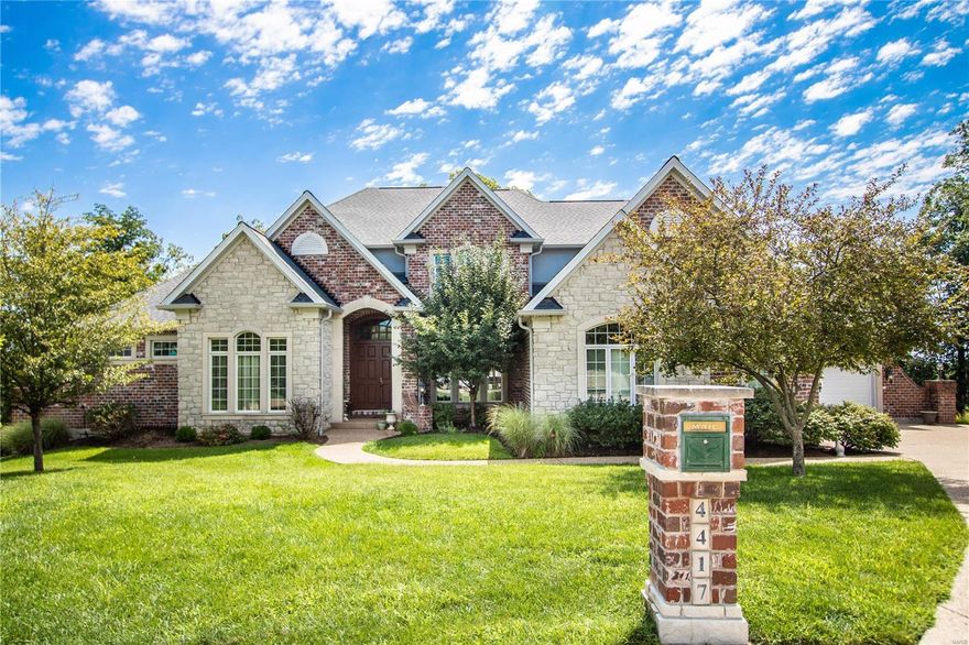 1.5 story custom-built home with nearly 5000 sq ft nestled on 1.25 acres backing to woods.
Private lot located in highly desirable Austin Ridge subdivision on cul-de-sac with great curb
appeal. 5 BRs, 4.5 baths. Master ste on main floor w/ 2 walk-in closets, large sitting rm,
coffered ceiling, Lasco champagne bubbler tub. Main fl laundry, Brazilian cherry wood floors,
crown molding, kitchen w/stainless steel appliances, Viking professional kitchen hood w/heat
lamps, Subzero refrigerator, walk-in pantry, Viking gas cooktop, Dacor double ovens, warming
drawer. 4 beds up w/Jack&Jill baths, 2nd-floor laundry. Finished lower level w/entry from
pool area, rec rm, bar, craft room/office, maple hardwood floors. Central vac, alarm system,
oversized 4-car garage, 2 gas fireplaces, built-ins, 3-zone HVAC, 2 staircases, inground
sprinkler. Inviting backyard w/ deck, beautiful inground pool, fire pit w/ breathtaking view.
Nearby access to Katy Trail. You’ll never want to leave this home!