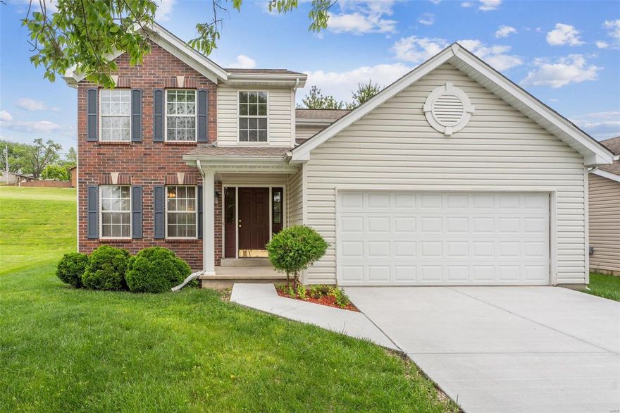 Pattonville Schools!  Built by McBride Homes in 2001, this Oak Pointe two-story building includes 3 beds, 2.5 baths, & 2 car garage. Starting with the two-story entry, you will love the warm wood flooring encompassing the entry, family room & dining room. Cozy up with a good book by the woodburning fireplace. Enjoy family or formal dinners in the dining room. Spacious kitchen includes pantry, breakfast bar, separate breakfast room, planning/computer desk, generous counterspace and opens to a large deck. Additional features to consider are six panel doors, crown molding in living room and dining room, his and her closets in master bedroom, generous bedroom sizes, ceiling fans. This beautiful home has been meticulously cared for. Covered front porch provides the perfect setting for relaxation & entertainment. Conveniently and centrally located in a quite community with easy access to amenities & shopping. LL is ready for you to finish New roof in 2019 & 6 month old new concrete driveway.