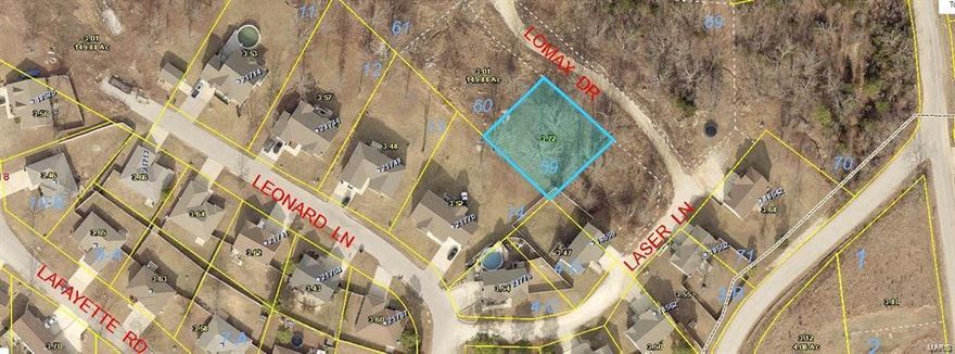 MOTIVATED SELLER! Prime lots to be sold separate or together in highly desired Ridge Creek Subdivision. This lot for sale is #59, also for sale is 41 and 65.  Located conveniently in Waynesville school district. Beautiful views make this the perfect place to build a spec property or a home to call your own. If you are looking to build a property, lets set up a time to go over your different options! Additional Rooms: In Platted Subdv.
