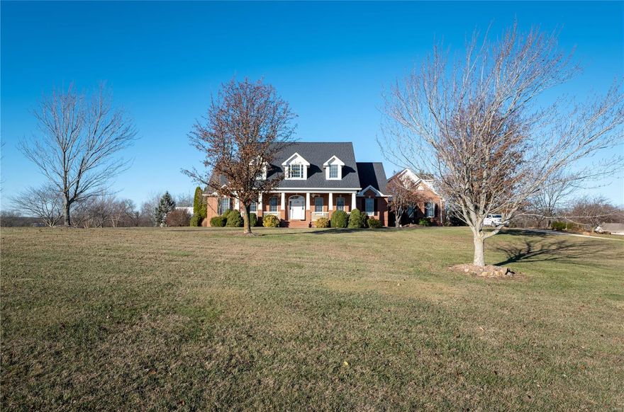 Welcome Home to this Beautiful 1.5 Story on over 16 acres in Clover Bottom, just minutes from Washington, Missouri. Spectacular views, inside and out!  Inside, you’ll find over 4500 sf of living space, including a finished Walkout LL and a bonus room above the garage! Lots of gleaming wood floors! Built-In bookcases adorn the fireplace in the Family Room, which features 20’ Vaulted Ceilings.  Main level Master Bedroom with Main Floor Laundry. Large eat-in Kitchen with views! In addition to the finished Bonus Room, upstairs you will find two additional bedrooms with Walk-in Closets. Step out your back porch and take a short stroll to the barn and stables, currently suited for (3) Horses. The barn can easily be converted into a workshop/studio or other use if so desired. Pastures are fenced and cross fenced. Bring your horses or raise your own beef! Perfect forever home, just an hour from the Airport. Excellent public and private school options available!