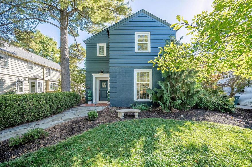 Est. 1937. This updated 4 bdrm home designed by renowned designer Charles Eames is nestled on a cul de sac in a desirable Kirkwood neighborhood. Beautiful hardwood floors flow seamlessly throughout. The LR is a cozy haven complete with gas fp and built-ins flanking the entry to the DR featuring fabulous moldings. Prepare to be wowed by the gourmet kitchen with high-end ss Viking/Bosch appliances, granite countertops, large center island, wet bar and breakfast area. French doors in the large FR open out to the fenced-in backyard with gorgeous professional landscaping, bluestone patio and oversized, heated 2 car garage. Upstairs you'll find the primary bdrm with en suite full bath with heated marble flooring and multiple closets along with 3 add'l good-sized bdrms and a renovated full bath (2023). The lower level offers even more living space in the spacious rec room, a half bath and workshop area. Close to downtown Kirkwood's retail and dining scene, you don't want to miss out!