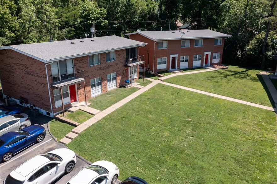 24- 2 bedroom and 11/2 bath townhomes, 100% occupied, 900 sq ft. located off St Charles Rock rd right behind the Breckenridge police station! Each unit has forced heat and central air, updated kitchens and baths, and newer thermal windows.