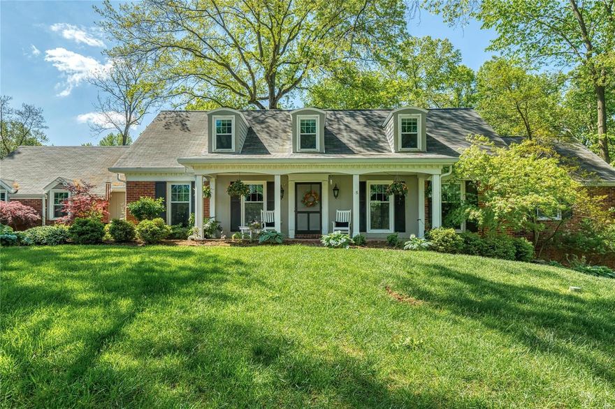 Picture perfect Cape Cod in premier Frontenac location. Gracious brick porch entrance leads to impressive hardwood foyer, formal living & dining rooms with extensive millwork & custom built-ins and spacious family room with wide arched entryways, granite fireplace & French doors that walk out to parklike backyard. Designer kitchen is a chef’s delight with glazed white cabinetry, quartz countertops, premium stainless steel appliances, 8’ center island & convenient planning center. Main floor master bedroom suite provides an appealing retreat with customized walk-in closet & luxury bath with jetted tub. The 2nd floor extends the living quarters with 3 generous-sized additional bedrooms with walk-in closets, 1 with ensuite bath, & hall full bath. Lower Level entertainment space includes recreation room with computer desk, game room & private office. Situated on a set back 1+-acre lot with brick patio surrounded by landscaped gardens & oversized 2-car garage.