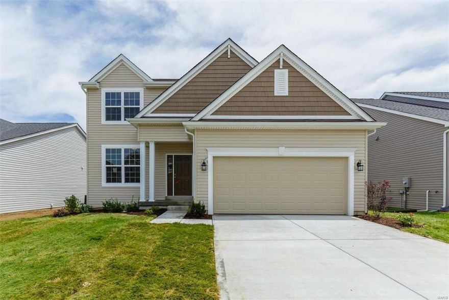 New Construction by Payne Family Homes in the highly desirable Villages of Willowbrooke! This popular neighborhood is located near Creve Coeur and has easy access to Hwys 70, 40 and Lambert Int Airport. Features of this dynamic and open two story home are 4 BD, 2.5 BA, a large Loft, 9’ ceilings, FP, added windows in the Grt Rm, Granite countertops, Kitchen island, st steel appl, 42” cabinets w/crown molding, upgraded flooring, a Flex Rm-Den, side staircase design, Frml DR, convenient 2nd floor laundry, W/I closets, dbl bowl raised height vanities in the Mstr bath, recessed can lights, ceiling fan pre-wires, custom wall color, R-38 ceiling insulation, Jeld-wen Low E windows, rough in bath in the lower level and a 10X12 composite deck. The exterior is inviting and low maint w/vinyl siding, shake siding in the gables, architectural shingles, full yard sod, prof landscape & an irrig system. With 2,480 sq ft of fantastic living space in an amazing location, this home will not disappoint! Additional Rooms: Mud Room