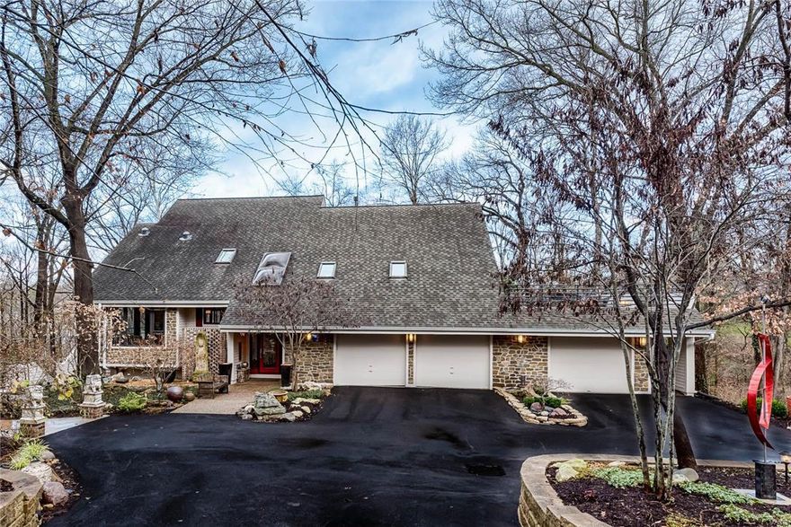 Welcome to the ultimate in peaceful, serene, and sophisticated style. Architectural significance and enduring natural spaces intersect in one of St. Louis’ most spectacular and artistically detailed woodland homes. Time stands still here. Zen is defined here. Natural woods, artisanal tiles, and exquisite stone surfaces provide experiential, organic living at its finest. Nature pours through every glass wall saturating every room, while you sit and soak it in, immersed in every creature comfort imaginable. No detail is missed. African granite, waterfall faucets, and imported antique Chinese cabinetry throughout. In this house comfort is the common denominator. Purposeful style and design choices perfectly complement each bedroom, bathroom, reading space, and living room… all the while celebrating its natural surroundings. This house transcends bedrooms and baths, kitchens and fireplaces.  This house… must be seen to be believed.  In this house, your stage is set for a life well lived.