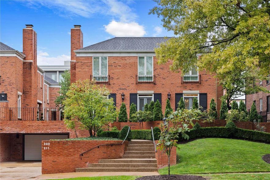 Absolutely breathtaking townhome in prime Clayton location close to Taylor Park. A rare opportunity! Private elevator to each floor. This townhome has been totally renovated. Hardwood floors throughout, extensive crown molding, custom shutters, new Marvin windows & doors, & so much more! As you enter the foyer you will find a stunning great room with gas fireplace & marble surround that opens to the library with built-in bookcases. The dining room is perfect for entertaining with art lighting & cased openings. The kitchen with custom cabinetry, center island with Vermont Danby marble countertops, Wolf appliances including gas cooktop, Sub Zero refrigerator, butlers pantry, & 2 walk-in pantries. Fabulous master suite with an adjoining sitting room, luxury bath, & large his & her walk-in closets with organizers. Two additional bedrooms & two additional full baths, one with laundry hook-ups. Terrace, 2 car garage, additional parking, & storage. This home offers splendor at every turn! Location: End Unit