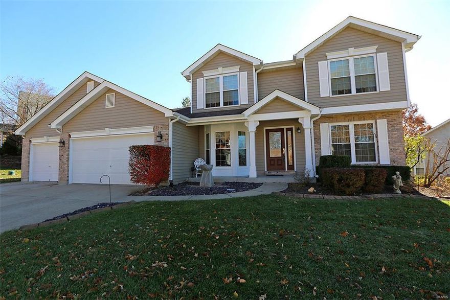 This attractive two story home with 3 bedrooms, 2 1/2 baths & 3 car garage, sits on a large nicely landscaped lot. The vinyl siding, decretive brick veneer, gabled roof, and mature trees create outstanding curb appeal. Inside offers a comfortable living environment with a gas fireplace, wood flooring, fresh paint and sky lights. The kitchen has granite counter tops, tile backsplash, stainless steel appliances including, smooth top range, dishwasher & built-in microwave. The large master bedroom suite offers a vaulted ceiling, walk-in closet & private bath with double bowl vanity, shower and luxury tub. Other features include; three season sunroom, beautiful patio, main floor laundry, formal dining & living rooms. Also, crown molding, ceiling fans and a neighborhood pool and fishing pond. The list goes on & on. A great family home is waiting for you in the wonderful neighborhood of 
Merriweather Park. Additional Rooms: Sun Room