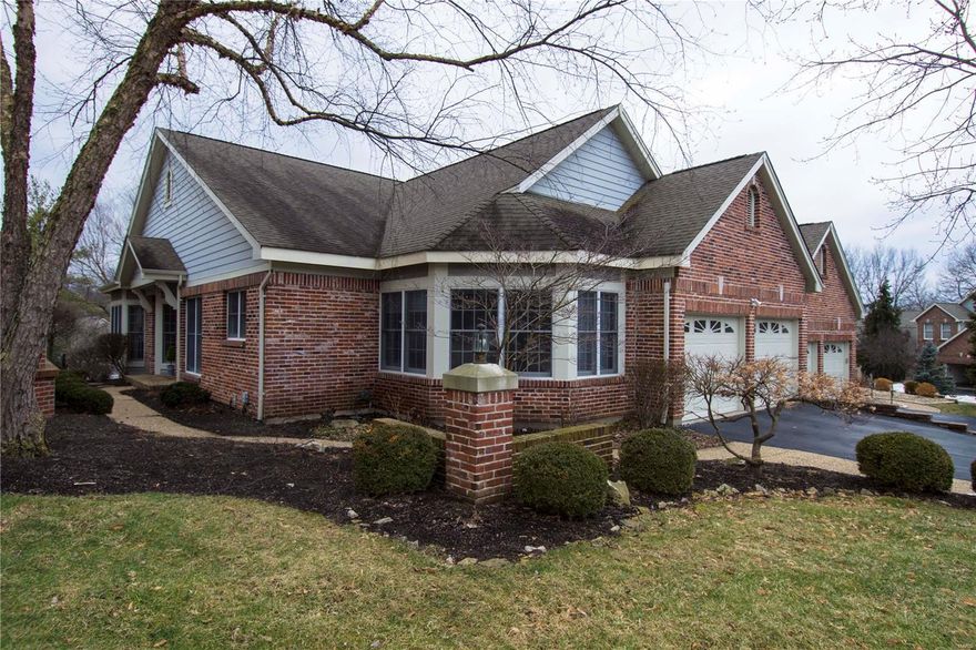 Est. 1992. This single-owner villa has been lovingly maintained and is ready for its next chapter. Make it yours! With more than 3,400 sf (both levels), you don't have to sacrifice a thing. The main level features approx. 2,100 sf of soaring ceilings, open living spaces, airy kitchen with breakfast area, laundry room and a master suite with his and hers walk-ins. French doors lead out to a private deck from the living areas and master. A gas fireplace, floor-to-ceiling windows and separate den with pocket doors, add to the luxury appeal. The walkout lower level is ideal for a live-in family member or care-giver with another 1,300 sf including a bedroom, full bath and living area with wet bar and gas fireplace. And did we mention storage? This unit has ample storage rooms, closets and built-ins. Great Chesterfield location, condo convenience AND space for all of your favorite furnishings - they don't come up often, and this is certainly not one to miss! Additional Rooms: Workshop/Hobby Area Location: Corner Location, End Unit, Ground Level