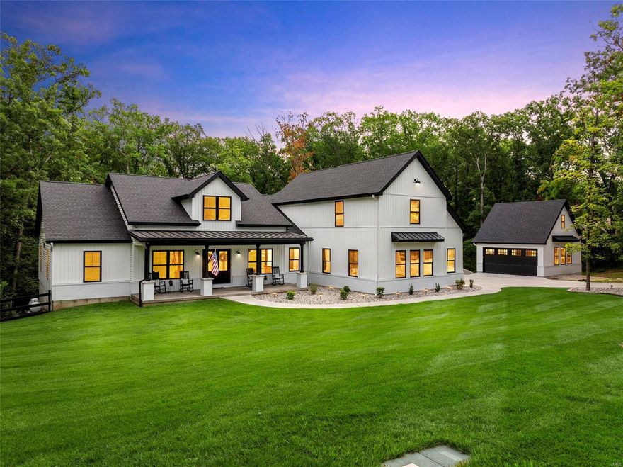 Welcome to luxury living at its finest! Nestled on a serene 3.3 acre wooded lot - this immaculate Custom Built 4-bedroom, 3-full, 2 half bath home boasts unparalleled elegance & sophistication. Impeccably maintained & like-new, this home offers high-end finishes, split floor plan w/jack and jill bath, home office, formal dining, engineered hardwood floors, main floor laundry AND upstairs bonus room! The Chef's kitchen boasts custom cabinetry, quartz counters, massive island, top of the line stainless steal appliances, walk in pantry AND butler's pantry! Luxurious main level master retreat features access to deck, gorgeous en-suite w/dual vanities & spacious closet. Endless possibilities in the sprawling finished walk out basement perfect for hosting w/plenty of room to add a bar & pool table AND a half bath, bedroom ww/en-suite & storage room already in place!  Enjoy evenings on the covered deck or working in your oversized 3 OR 2 car garages! Make this dream home yours today!