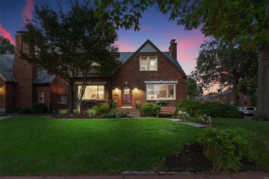 Open House Sunday, Aug 22 from 1-3pm! Spacious corner lot facing Francis Park! This solid brick home offers beautiful curb appeal w/ professional landscaping and new windows throughout. Hardwood floors throughout the main level w/ a large living room highlighted by a fireplace and lots of natural light. The kitchen boasts stainless appliances, a pantry, custom cabinetry and easy access to the separate dining room. Additional main floor room makes an ideal office. The upper level has 3 large bedrooms and a bonus room or 4th bedroom w/ surrounding windows. Master bedroom has walk in closet AND his n' hers closets! The lower level provides ample storage & access to the rear entry 2 car garage. The fully fenced backyard is perfect for entertaining with an oversized patio w/ lighting & access to the rear sun porch. Newer slate roof! Enjoy views of the 60 acre Francis Park with sport courts and trails and nearby restaurants and shopping of St. Louis Hills! Welcome Home!