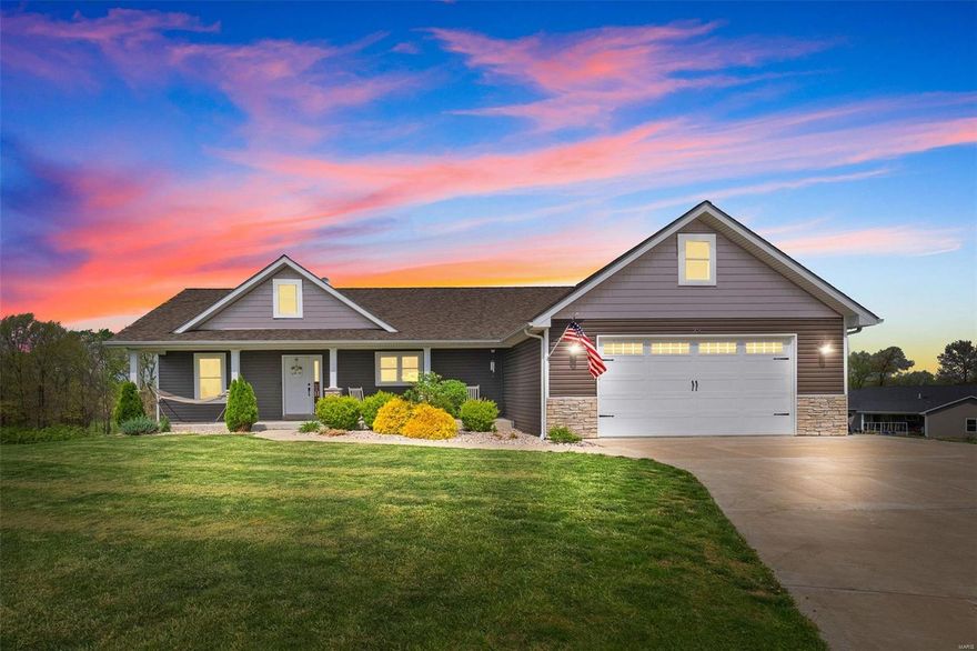 Come take a look inside your dream custom ranch home! Nestled on a 1-acre lot at the end of a cul-de-sac, this home offers over 2800 square feet of luxurious living space. Boasting 5 bedrooms and 3 bathrooms, it's perfect for families of any size or those who love to entertain. Step inside to discover an inviting open floor plan, seamlessly connecting the living area with the custom kitchen featuring stainless steel appliances and ample counter space, and a dining area as well. Walk out the backdoor to an expansive outdoor deck, ideal for summer BBQs or quiet mornings with a cup of coffee. The master includes the walk-in closet of your dreams, double sinks, and a huge walk-in-shower. The huge finished walk-out basement includes so much extra living space and also leads out to a generously sized patio, extending your entertainment options. Make this stunning home your new address. Book your showing today! HOA is $520 annually (not monthly) and includes water and septic.
