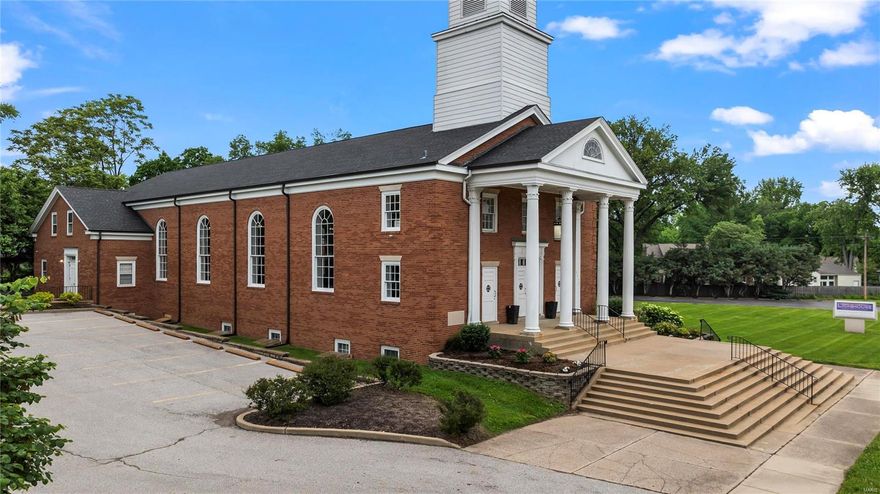 Prominent visibility at the intersection of Big Bend and Laclede Station in Webster Groves, and just a few minutes from interstate 44! What a wonderful church property. Walk into a lovely foyer, and approx. 300 seat church with pew seating and baptismal pool! Main floor executive suite with 5 offices, 2 classrooms, and a conference room! 2nd floor has 3 classrooms, and additonal 5 in lower level. Accessible ramp entry to main floor, anccessible restrooms, and a Wheelchair lift to the lower level!  Approx. 71 car parking, additional 13 parking spaces possible. Finished lower level not included in total square footage. This is a large building with so much to offer! This is your opportunity to buy a beautiful church with all the amenities, and great value added like the fully finished lower level, accessible lift to LL , and Warming kitchen. This property has been lovingly maintained and thoughtfully updated. Don’t miss this opportunity to be a part of the community in Webster Groves! Some Accessible Features Location: City, High Traffic