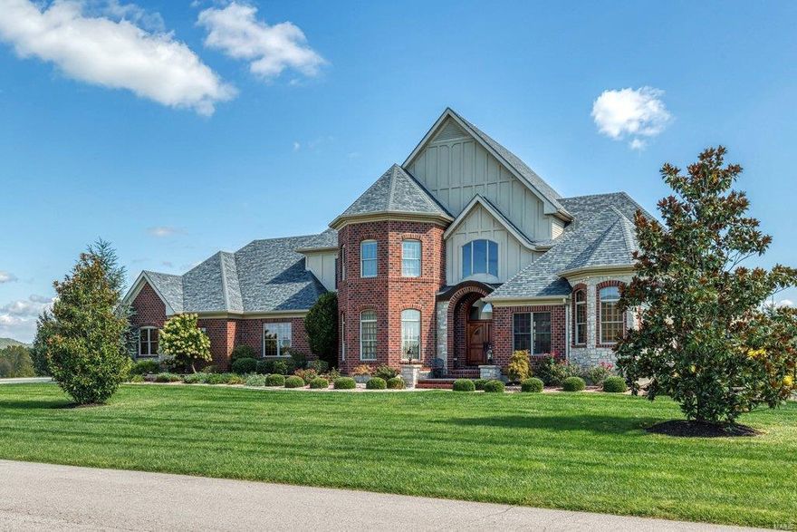 One of a kind newer construction custom luxury home on 3 acres + of resort like setting. Approx 7100 sq ft home has room for everyone & everything. Walk in through fabulous hand-crafted double doors,get ready to be wowed! Inside find exquisite custom millwork extensive crown molding, coffered ceilings,arched openings. Great room w/floor to ceiling windows panoramic views. STUNNING CHEF'S KITCHEN w/2 dishwashers,oversized island w/prep sink, massive breakfast bar,large breakfast area,Viking appliances & custom pantry. Owner suite opens to exquisite luxury bath w/dual vanities. 2 walk-in closets.Custom curved staircase leads to upper level with 3 beds/2 bths. Lower level,entertainer's paradise,w/5th bed w/full bath. Pool table, shuffle ball,work out area. Oversized 3 car garage. Walk out to custom pool w/waterfall. Outdoor kitchen, w/2 gas grills.  Professional landscaping, fencing,Irrigation system,3 zone HVAC &  more. Close to I44 & 270, ROCKWOOD Schools ,golf cart ride to 3 courses.