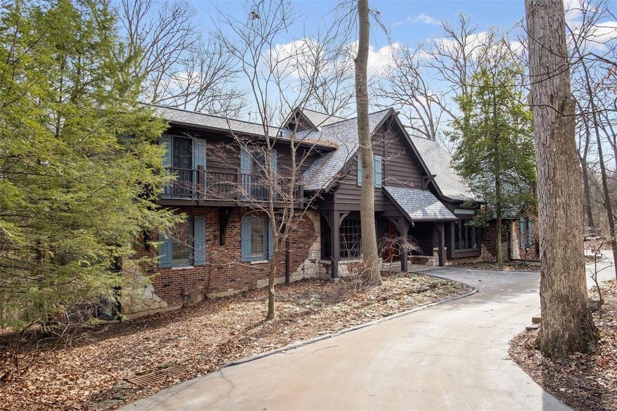 You won't want to miss this one-of-a-kind home! Beautiful mid-century 1.5 story home in the heart of Frontenac sitting on 1.14 acres. Walk in to your own private oasis and be greeted by original, imported wood-work and vaulted ceilings. The first floor features a massive primary bedroom and en-suite his and hers bath. On the main floor is also an office looking out over the wooded property and pond with heated floors! Upstairs, you'll find a mother-in-law suite with a large walk-in closet and the basement is fully finished with an amazing great room, 2 bedrooms, a recently updated full bathroom, and plenty of extra rooms and storage space!