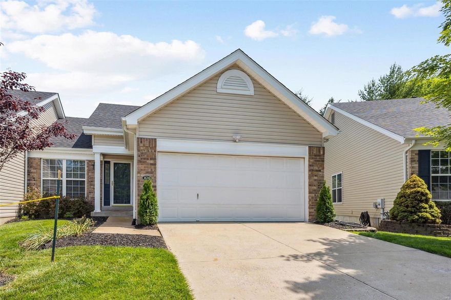 Welcome to your newly renovated ranch villa end unit, located in Ballwin’s Whispering Woods. The spacious interior is adorned with vaulted ceilings, creating an airy and inviting atmosphere throughout. The updated kitchen features sleek Whirlpool stainless appliances, complemented by Corian countertops and crisp white cabinetry. The breakfast room welcomes you with warm, natural light, and has access to the deck, where you can enjoy entertaining or simply unwind in your backyard. A convenient main floor laundry, ensures effortless multitasking and adds ease to your daily routine. The primary suite offers 2 generous closets and an updated bath. Luxury vinyl plank floors flow throughout the entire main level.  The 2 car garage provides ample storage space for your vehicles and outdoor essentials. HOA fees are a low $180/month or $250 Yearly!  Just minutes away from parks, schools, shopping and so much more! Location: End Unit