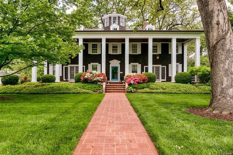 Gorgeously appointed, renovated home on prime 1+ acre park-like lot in desired Sherwood Forest.  This Georgian Revival home was modeled after Washington’s Mount Vernon. With meticulous attention to detail, the home’s extensive renovation blends seamlessly w/the period craftsmanship making it perfect for today's lifestyle & entertaining.  From the fabulous colonnaded porch to the distinctive cupola rising above sets this home apart. Upon entry one is greeted by a stately entry hall opening to the formal living spaces all w/custom millwork. A beautiful fireplace adorns the living room. A spacious, main floor family room w/massive stone fireplace overlooks the grounds.  The large kitchen has custom cabinetry, center island, breakfast room w/bay window & butler’s pantry.  Upstairs find the master suite w/newer master bath, three additional large bedrooms and a newer hall bath. A wonderfully finished lower level has a rec room, laundry room, half bath & great storage space. Updates galore.