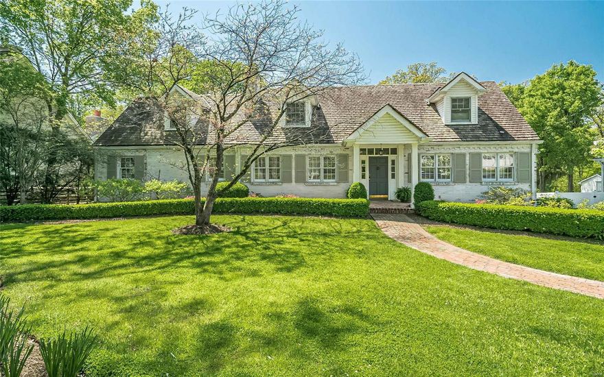 This exceptionally reimagined Ladue home is nestled in a most convenient location and has all the bells and whistles desired by todays buyer. Stunning Cape Cod features white washed brick and sits elegantly in a well manicured yard. Entering this traditional floor plan, guests feel the timeless style of this quality built home. Formal living & dining spaces greet the visitors at the front door.  Gourmet kitchen with custom made inset cabinets, Wolf & Sub-Zero appliances, refrigerator drawers, wine cooler, granite counters & only the finest appointments. Family room adjoins the kitchen, providing the perfect everyday space.  1st floor master ensuite with spalike bath & large walk in closet. An additional den on the first floor is a quiet retreat space.  2nd floor has three large bedrooms and an updated full bath.  Lower level boasts recreation area, bath, mud room, kitchenette and walks out to the outdoor oasis complete with expansive pool, deck, patio & extensive grounds to entertain. Additional Rooms: Mud Room