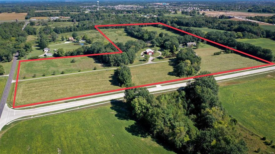 Developers here is the perfect opportunity to purchase 30+/- acres along Interstate Dr. in Wentzville/Foristell!  Only 1/4 mile to David Hoekel Parkway, and a half mile to the new I-70 Interchange! These 30+/- acres of level to rolling ground would be a fantastic residential development, or a commercial development with over 1200 feet of Interstate Dr. road frontage, and access off Schaper Road giving you multiple access points.  Close to all major highways and located in the top rated Wentzville School District! Location: Corner Location