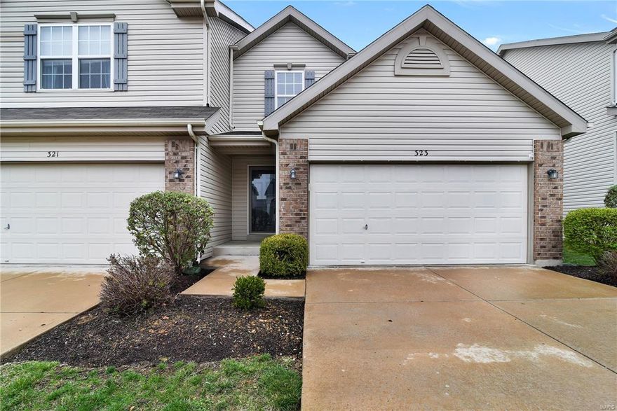 You will fall in love with this gorgeous 2 bedroom, 2.5 bath condo with a 2 car garage in highly desirable Springhurst! This home has been well maintained and is move in ready. NEW Carpet and fresh paint throughout. Beautiful hardwood floors welcome you in the entry foyer leading to a large living room w/ bay window. The kitchen features plenty of cabinet space, nice app's, bfast bar, and bfast room w/ sliding glass door leading to a sizable deck. Main level also has a half bath. Upstairs you'll find the master suite w/ large walk-in closet & private full bathroom, 2nd bedroom w/ walk-in and 2nd full bath in the hall.The upper level also has a space perfect for an office and laundry room!  Also, Springhurst provides a great pool for the the heat of summer, tennis court, and paved sidewalks to wander about the community! Affordable maintenance free living at it's best! Don't miss out on this fabulous opportunity.