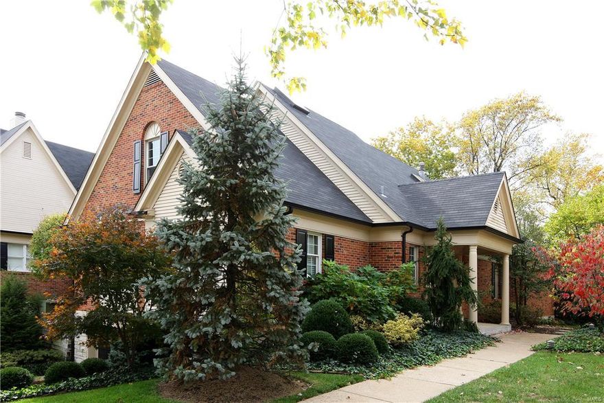 Quality home & maintenance free living in the heart of Ladue with all of the amenities for today's lifestyle. Glen Alspaugh chef's  Custom cabinets granite counter tops, Viking appliances and custom tile floor. Even an over sized dumbwaiter for the convenience. The hearth room complete with wet bar, built in bookcases, wood burning fireplace with gas starter and designer carpet offers a cozy relaxed atmosphere. The first floor Laundry room is equipped w/ built in Asko washer/dryer, folding table and custom cabinets. The first floor master bedroom suite has doors walking out to the private, professionally landscaped aggregate brick patio & the bay widows flood the room with light. Abundance of closets. Glen Alspaugh Master bathroom w/ custom cabinets, whirlpool and separate large shower. Marble counter top and floors. Upstairs consist of 2 more bdrms and 1 full bath, 9' ceilings & exception millwork. LL consist of an office,abundance of storage & oversized 2 car garage. A Must see!!