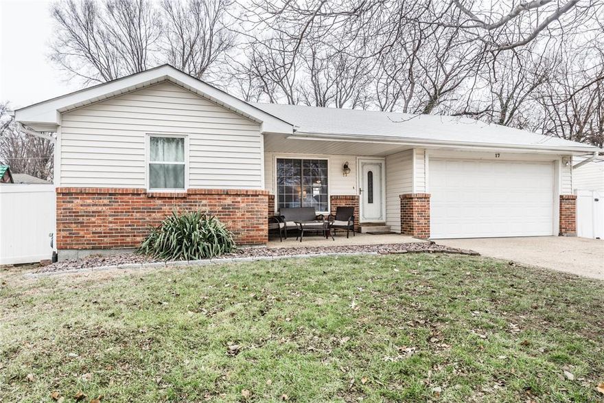 Welcome home to this 3 bedroom 3 bath ranch where you can really enjoy your Summers with the beautiful in-ground pool! It will be hard to find another home in this price range with an in-ground pool and deck! Home has many updates, including; Kitchen, basement bathroom, roof (2014), deck (2015), backyard drainage system (2015) and pool liner (2016). Oversized front porch is very inviting and perfect for relaxing, reading a book and enjoying your morning cup of coffee. Main level features a master suite and 2 additional bedrooms (one with double closets), and full hall bath. The beautifully remodeled kitchen includes custom cabinetry, a gorgeous backsplash and ceramic tile floors. Finished lower level includes a fireplace, full bath and plenty of space for entertaining. This home is close to shopping, restaurants and St. Peters Rec Plex!