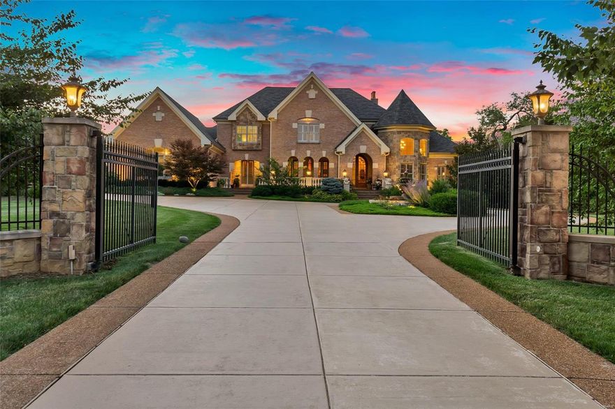 Magnificent 1.5-sty English Country Estate home w/ over 8100 sf of living space! Grand 2-sty marble foyer highlighted by dramatic sweeping staircase leads to private study w/ vaulted HEX ceiling, elegant dining room & spectacular great room w/ architectural columns, marble fireplace & wet bar. Exceptionally large kitchen with cherry cabinetry, commercial grade appliances, double ogee-edged granite center islands & planning center adjoins light-filled breakfast room & vaulted hearth room with floor-to-ceiling stone fireplace. Coffered master bedroom suite w/ sitting room & lavish bath with shower spa & Jacuzzi offers an appealing retreat. Front & rear staircases access 3 additional bedrooms suites & convenient upstairs laundry. Lwr Lev entertainment space includes recreation room w/ fireplace & 18’ wet bar, family room, game room & guest suite. French doors open to outdoor living area w/ resort style pool & hot tub. Situated on 1.34 acre grounds w/ gated entrance & 4-car garage. Additional Rooms: Mud Room