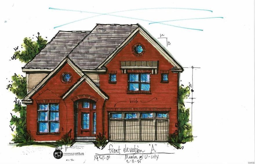 *** New Home To Be Built*** Another beautiful new custom home by MRM Manlin Development Group. One of 2 to-be-built next to each other. Approximately 3499 square feet of total living space, including 5 bedrooms, 4.5 baths. Full brick front. Outstanding interior finishes.  9' ceilings on the main level, 9' foundation pour, crown molding, wood flooring. Spacious rooms throughout. Great rm w/gas fireplace. Separate dining rm. Kitchen features GE Profile stainless appliances, granite or quartz countertops, custom cabinets, Butler's pantry, breakfast room. 1st floor office. MBR suite w/walk-in closet, bath with soaking tub, & separate shower. 2nd BR w/ensuite bath. BR's 3 & 4 w/Jack & Jill bath. 2nd floor laundry. Finished lower level w/5th BR & 4th full bath, plus family/recreation room. Cedar deck is included. Prime U. City location - just minutes to downtown Clayton, highways. Price listed is base price. Standard features sheet is attached.