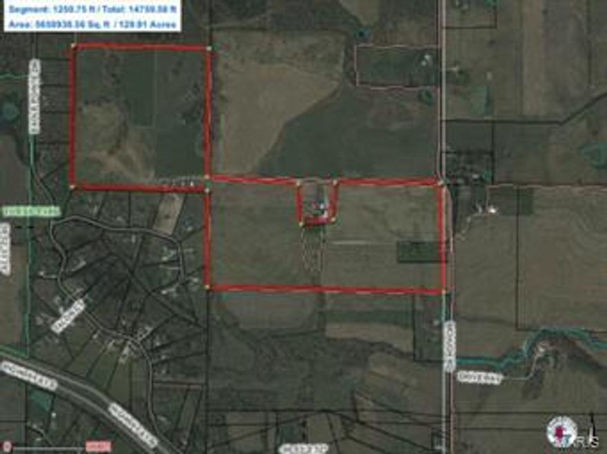 Property consists of two parcels (301350A000 which is 69.83+/- acres and 297570A000 which is 60.15+/- acres).  Tremendous 1031 Exchange piece located within the Flint Hill city limits.  Great potential developmental piece.  Invest in the future of St. Charles County.  HOUSE AND BARNS ARE EXCLUDED FROM SALE.