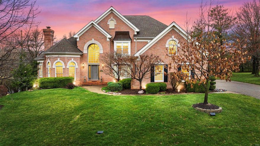 WOW! Impeccable 1.5 story estate. 1 owner home! All brick home on almost an acre gives fantastic curb appeal. As you enter the home, on the marble floor, you will be met with an open floor plan, so much natural light & wood floors all around. Den & dining room flank the front doors; den is right out of a magazine w/wood & warmth due to 1 out of 4 of the home's fireplaces being here. Separate dining room is partitioned off with pillars to give a designated space, yet, openness. Great room houses the 2nd fireplace and has an entire wall of windows looking out over the level, green & private back yard. Primary bedroom w/huge bath is opposite kitchen on main floor. Gorgeous ceiling, TWO walk-in closets, whirlpool & shower. If you are looking for an ENORMOUS kitchen, this is the home. 3rd fireplace/hearth room, eat-in breakfast room, DOUBLE OVEN, island & a ton of counter space. 2ndary bedrooms are upstairs w/2 full baths. LL has fp, rec room & lots of storage! SO MUCH TO SEE! IMPECCABLE!