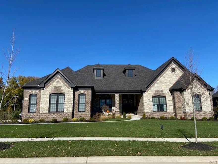 Newest Ranch Home Under Construction "The Kelly".  Purchase Now and make your selections!!! Built by one of St. Louis' premier hands-on builders Claymont Development, LLC-Wesley J. Byrne. A spacious 4br, 3.5ba 1-story w/appx 5600 sq ft of finished living space. This European Cottage elevation features a generous finish of brick and stone. 10' First Floor ceilings and an inviting 12' story great room w/gas fireplace and Atrium stairs. Gourmet kitchen w/custom cabs, stainless steel appliances & granite. The Vaulted Hearth Room is the perfect place to relax & unwind. Master suite w/ 2-pc crown & coffer ceiling, lux bath w/whirlpool tub & sep.shower. MF w/two beds with a J&J bath. LL featuring a Media Room and #4 bed and full bath. Four-car side entry garage, 10' LL found., screened-in deck & cedar sun deck, additional patio below. UNDER CONSTRUCTION!