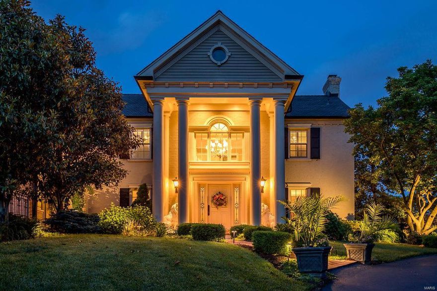 Unique, private & life-transforming in the heart of Frontenac! Meticulously renovated southern colonial manse reminiscent of gracious historic homes in Charleston, spread out on 1.4 acres of manicured grounds, refreshed by a newer heated, salt-water pool, and masterfully redesigned, rebuilt, decked out, stylized, and upgraded, these 5340 sqft will embrace & pamper you in luxury, despite the grand scale & architectural details of design-magazine quality! The main level offers a formal LR & DR, veranda, see-through FRPL between the FR & sitting room, and chef’s kitchen w/ 3 ovens, warming drawer, breakfast room, granite center island & garlands of triple isolated Pella windows. The MA suite with bay window and fireplace and the stunning MBA w/ steam shower, soaking tub & dramatic skylight are elegantly dressed up in multiple chandeliers, marble and quartz. Plus, HW & heated FLs, finished LL, 4-car garage, newer 3-zoned SYS & more. A gardener & bird-watcher delight w/ 4-season flowering.