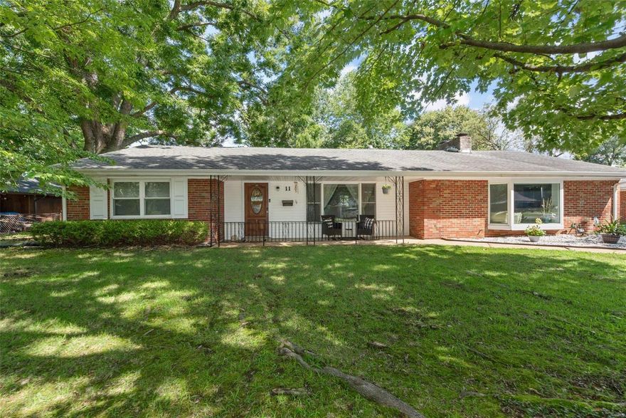 This Beautiful Sprawling All brick 1,798 sq ft. Ranch sits on 0.34 acre flat yard w/ covered front porch on a quiet court. Entering the home you walk into a lg living & dining room that flows into the kitchen w/serving window to entertain your guests. Off the kitchen is a Laundry rm, utility closet, flowing into the back Great Room area that your guests & family can enjoy w/ an Open brick gas fireplace, dry bar for serving cocktails, a bay window, a large space for gathering, & enjoying family movie nights. On the other side of the home you’ll find a Master bedroom with a his & her closet. Updated 2 panel doors throughout. Parquet flooring, the additional 2nd & 3rd bdrm off the main hall & a hall bathroom where mom has her own vanity! The back yard has a patio area, enclosed Car Port w Storage area. This yard is partially fenced & great for your kids to enjoy! Close to highway 270, 170 & 70. Walking distance to Pershall Park. Schedule a private tour. Some Accessible Features