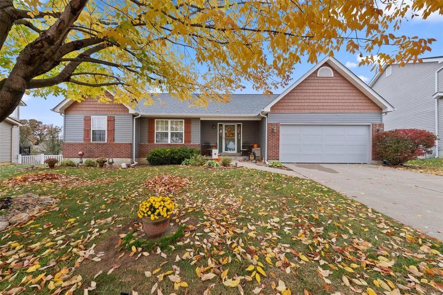 The Galahad model home offers a rear framed walk-out LL w/ a patio overlooking a spacious fenced back yard. The exterior has new siding, roof, soffit & fascia with great curb appeal. Sought after open floor plan with vaulted ceilings, newer laminate flooring t/o the entry, hall, great room, kitchen/breakfast room w/ bay window and slider to deck. Enjoy the gas fireplace w/ a shiplap wall open to the vaulted kitchen w/ an island w/ an overhang and MFL. The primary bedroom is spacious w/ a sitting area, vaulted ceilings and a large primary bath w/ soaking tub, double sinks and separate shower. The LL is ready for your finishing touch w/ a rough in for a bath, sump pump/pit. This original, one owner home has been well maintained and is nicely landscaped w/ a 2 car garage. Located in a great location only minutes to the new Wentz. Recreational Center and all things happening in Wentzville.