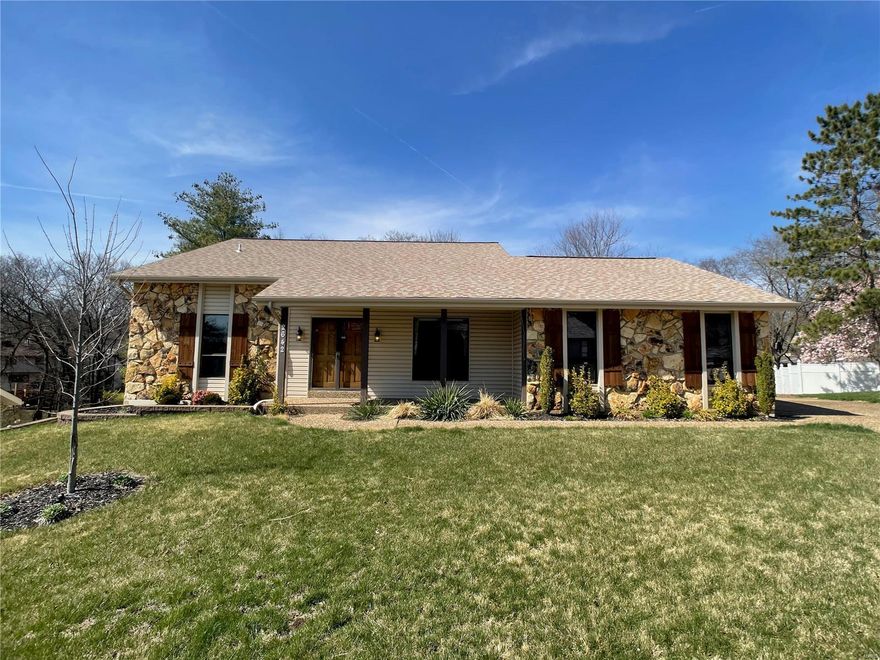 Est. 1977: Welcome to this updated, move-in-ready 1.5 story home in the desirable Heritage Landing subdivision! This home is much larger than it appears from the street! The front yard offers lots of perennial landscaping & great evening up-lighting, leading you into a spacious main flr that features a vaulted front living room, a stylish open kitchen w/stainless appliances & pantry that leads to a large dining area overlooking a family room w/woodburning fireplace & a great screened porch! 2 bdrms and an updated (2022) full bathroom complete the main floor. Upstairs, find a large primary bedroom w/tons of closets and storage and another full bath, plus a huge loft area that could also be enclosed for more bedroom space! The finished lower offers tons more living space and potential sleeping areas, including a 3rd full bath, laundry room & what could be a great lower level kitchenette leading out to the patio & backyard! All this plus an attached 2-car garage & new roof in 2017! HURRY!