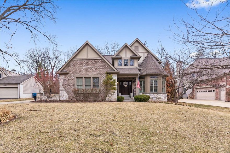 **HERE IS YOUR CHANCE**This rare estate offering is the quintessence of luxury and displays gracious living in prestigious Creve Coeur and the Ladue School District. The architecturally significant 1.5 story home features 4 bedrooms, 4 full & 3.5 baths all on 3674 sq ft, superb appointments throughout, 2 story entry, wood flooring throughout, expansive walls of windows provide nearly every room with natural light, 2 story Great room, Chef’s kitchen with custom cabinetry, hearth room with brick fireplace, access to INCREDIBLE OUTDOOR LIVING area with Fireplace, custom flooring ,design and OUTDOOR KITCHEN, 1st floor master suite-access to the stunning bath & his & her custom walk-in closets, 3 additional large ensuite bedrooms, J/J bath and loft area. Additional Rooms: Sun Room