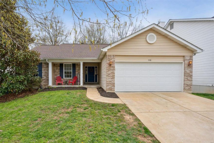 Opportunity knocks! Walk in this atrium ranch and immediately see the great room with a wall of windows with viewing the trees in the back of the yard, and features a vaulted ceiling, woodburning fireplace, wood floors and an open staircase to the walkout lower level. This is an open floor plan with 3 bedrooms, 2 baths on the main floor. In addition there is an office/den just off the kitchen.  The kitchen has new (Apr ‘24) Microwave & Range plus wood floors. The dining area w/ wood floors & opens to the great room, The large master bedroom features trey ceiling, walk-in closet & luxury master bath. There is new carpeting (Mar ’24) in all 3 bedrooms. You will also love the main floor laundry. The walk-out lower level has a bedroom, rough-in for full bath and plenty of space to put your finishing touches. The sellers are providing a $8500 in credit for a deck. Several rooms have been freshly painted. HVAC 2015, Roof 2018.  This home is just waiting for you.